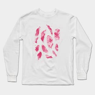 Pink Feathers Long Sleeve T-Shirt